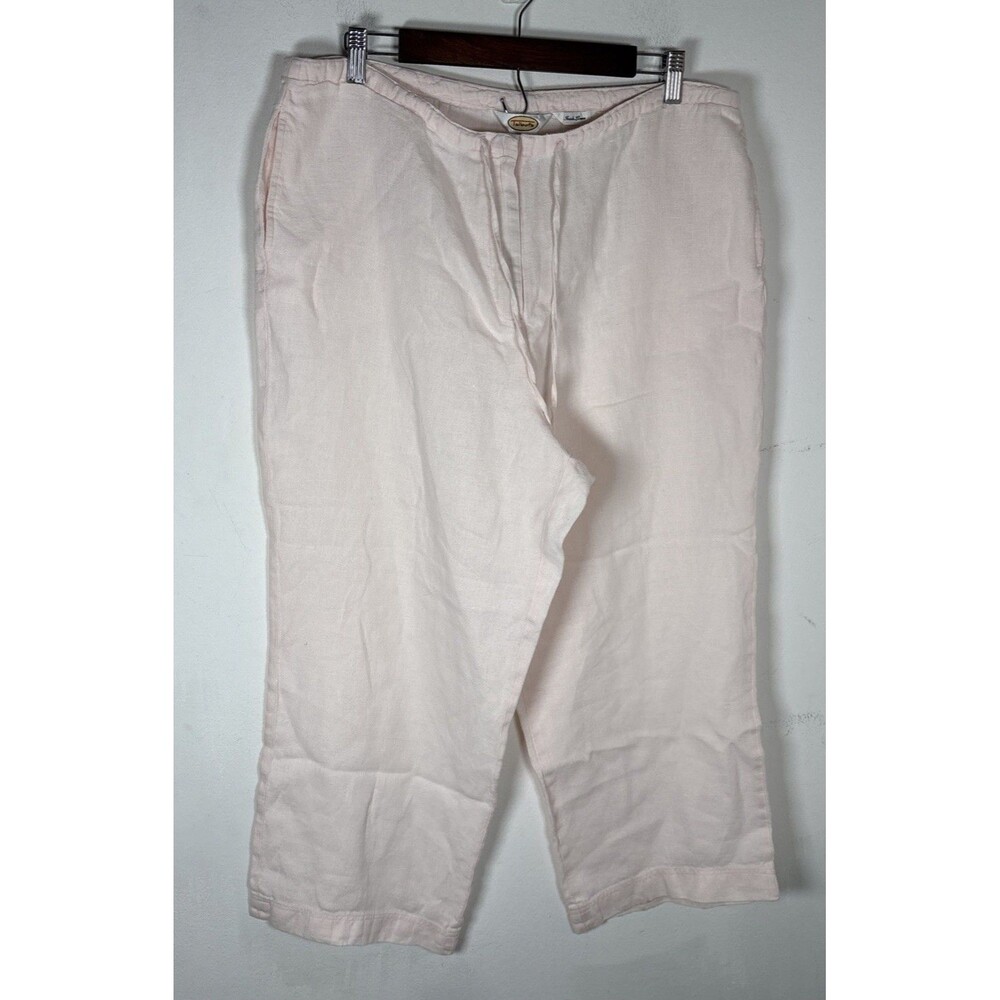 Talbots Fresh Linen Capri Pants Women’s Sz 18 Blush Pink Pull on summer relaxed